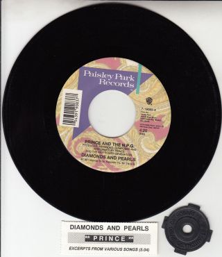 Prince Diamonds And Pearls 7 " 45 Rpm Vinyl Record,  Juke Box Title Strip Rare