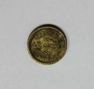 Rare Vintage J.  T.  Owens Leadville,  Co Good For 12 1/2 Cents In Trade Token