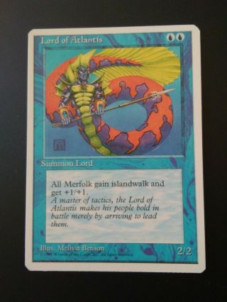 Vintage Magic The Gathering Card Mtg - Lord Of Atlantis Lp 4th Edition Merfolk