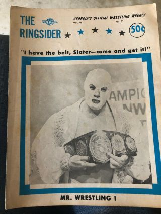 Rare Vintage 1976 Georgia Championship Wrestling Ringsider Program Nwa Wwe Wwf