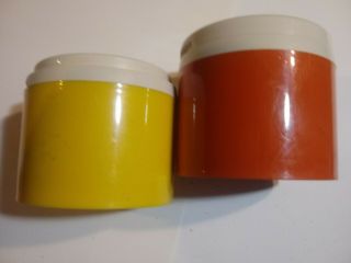 Rare Vintage Stackable Tupperware Salt And Pepper Shakers Orange And Yellow