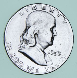 Higher Grade - 1953 - S - Rare Franklin Half Dollar 90 Silver Coin 135