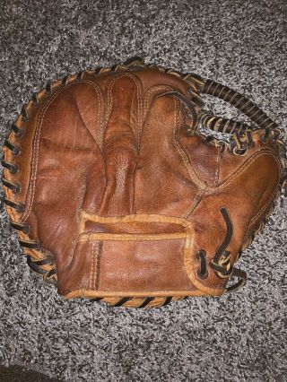 Antique Buffalo Co Charles Silver Baseball Glove Mitt Catcher Rare C31 Cowhide
