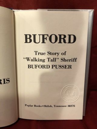 Buford: True Story of Walking Tall Sheriff Buford Pusser Hardback Book RARE 3