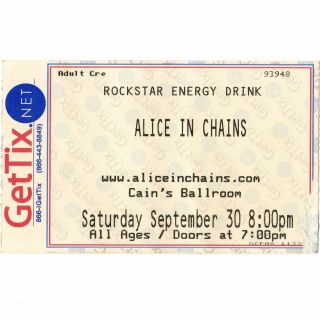 Alice In Chains & Hurt Concert Ticket Stub Tulsa 9/30/06 Cain 