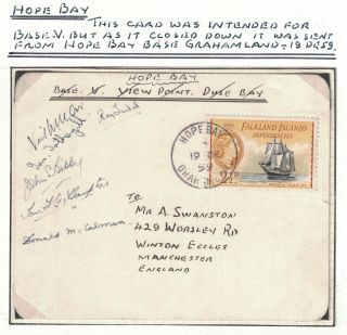 1959,  Scientific Bases In The Falkland Islands,  Hope Bay,  Signed,  Rare Item.