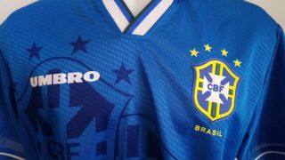 jersey shirt umbro BRASIL BRAZIL 1994 - 96 away G rare N0 Santos Corinthians 3
