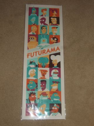 2013 Sdcc Futurama Dave Perillo Signed Poster Art Print 42/195 Rare