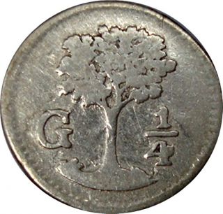 1824 Central America Republic 1/4 de Real - Very Rare Silver Coin - Guatemala 2