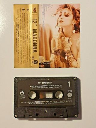Madonna 12  Madonna MEGA RARE Taiwan Cassette Maxi Single WU9003 3
