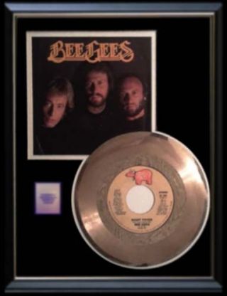 Bee Gees Night Fever Rare Gold Record Disc & 45 Rpm Sleeve