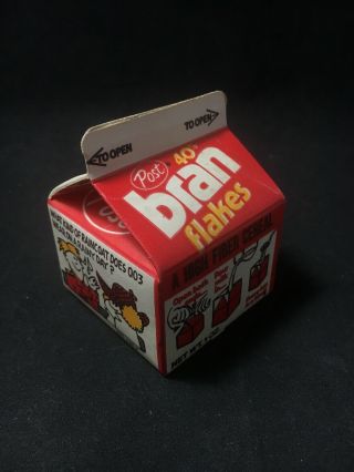 Rare Vintage 1960s Post Cereal 40 Bran Flakes Sample Crazy Carton Box