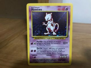 Pokemon Card Mewtwo Base Set Rare Holo 10/102 In
