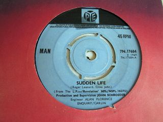 MAN - Sudden Life / Love - RARE 1969 Debut UK 7 
