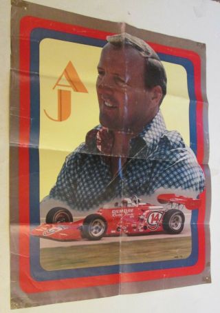 Vintage 1974 Aj Foyt 14 Gilmore Racing Poster Rare 21x27 In.  Indycar Auto