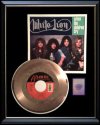 White Lion When The Children Cry Gold Record Disc 45 Rpm Rare
