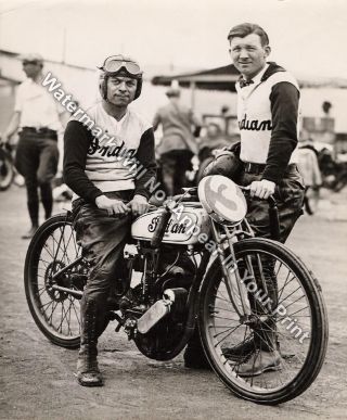 Harley Davidson Motorcycle Vintage Racer Rare Action Photo Reprint Pic Image M24