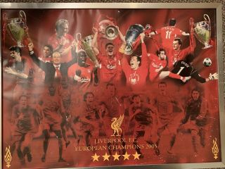 Rare Liverpool Framed Picture Photograph Champions Of Europe 2005
