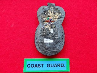 Maritime Officers rare cap badge H.  M.  COAST GUARD Queens Crown 2