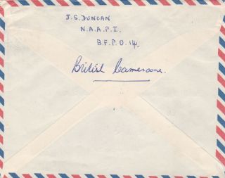 Rare 1960 British Forces In Cameroon Fpo ?73 Bfpo 14 Air Mail Cover To Uk 2 375