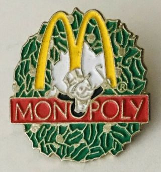 Mcdonalds Restaurant Monopoly Game Retro Pin Badge Rare Vintage (h6)