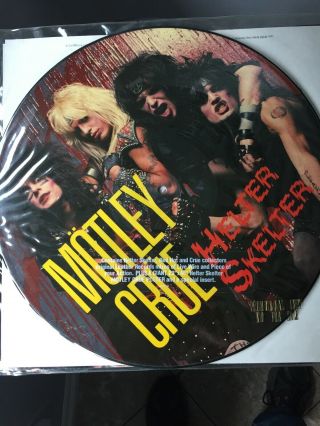 Rare Motley Crue Helter Skelter Picture Disc Lp Huge Fold Out Poster Promo Nm