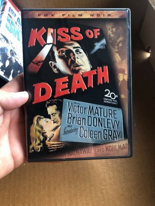 Kiss Of Death (dvd) Fox Film Noir Vg W/ Insert Rare 1947 Victor Mature Widmark