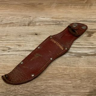 Vintage Rare Craftsman Red Leather Knife Sheath/holder/pouch - Up To 5 " Blade