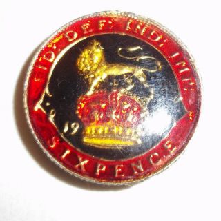 Rare Antique King George V 1916 Sixpence.  Colour Enamel Case