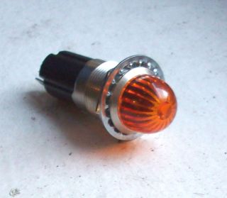 Amber Beehive Lens Dash Gauge Panel Light Hot Rod 5/8 Rare Dialco Nos Old