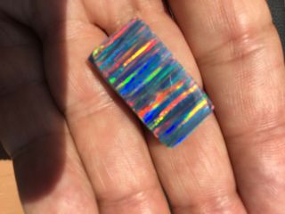 Rare Lab Created Tiger Stripped Black Opal Rough 23.  55cts