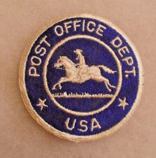 Rare 1950/60s " Post Office Dept ".  " Usa " Patch With Running Horse White On Blue
