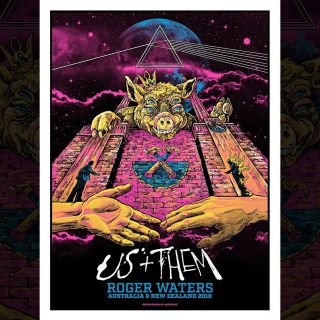 Roger Waters Us,  Them 2018 Tour Poster Signed Numbered Rare Prism Gig