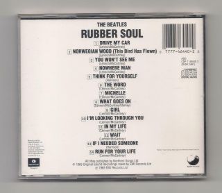 The BEATLES - Rubber soul CD 1965 rare EMI CDP 7 46440 2 - Stereo 2