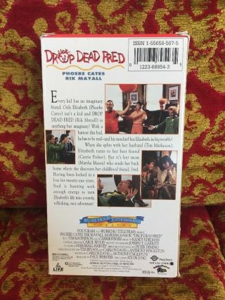 RARE OOP DROP DEAD FRED VHS 1996 Phoebe Cates RIK MAYALL Cult Film Movie Comedy 3
