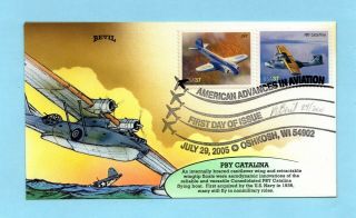 U.  S.  Fdc 3916,  3917 Rare Bevil Cachet - Boeing 247 & Pby Catalina
