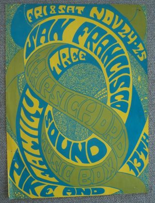 C.  1968 Rare Seattle Poster.  Tripsichord Music Box San Francico Sound Matthew Katz