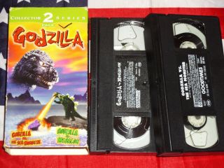 Godzilla (vhs,  Box Set) The Sea Monster & Godzilla Vs Megalon Rare Sci Fi Horror