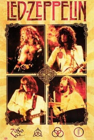 Led Zeppelin Poster Collage Rare Hot 24x36
