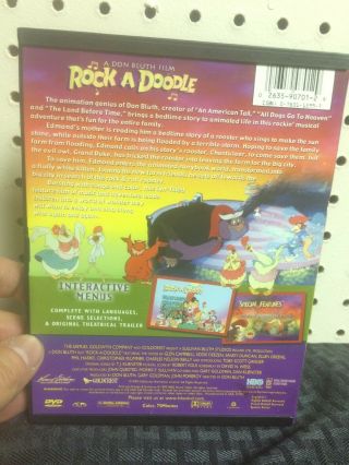 ROCK - A - DOODLE (1990) DVD OOP RARE (HBO,  1999) Don Bluth Campbell Plummer 2