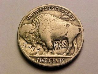 RARE - 1935 - Hand Engraved - HOBO NICKEL Buffalo - Highly collectible SIGNED 4