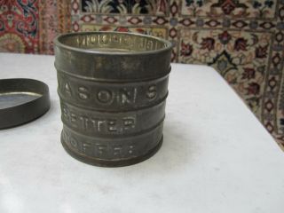 RARE VINTAGE OLD ' WASON ' S BETTER COFFEE ' TIN w LID.  EMPTY 4 TBSP.  COLLECTIBLE. 5