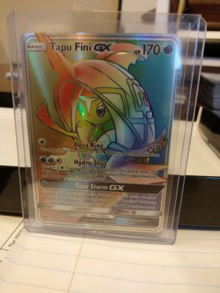 Pokemon Card Rainbow Rare Tapu Fini Gx Card 152/147