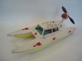 Vintage Rare Double Hull Air Boat Catamaran Platic Toy Battery Operated