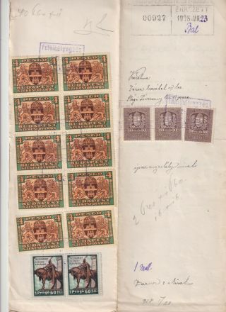 1928,  Hungary,  Document With 15 Revenue Stamps,  Budapest Municipal,  Rare