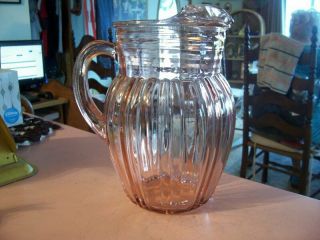 Old Cafe Pink 8 3/8 " Ice Lip Pitcher - Rare