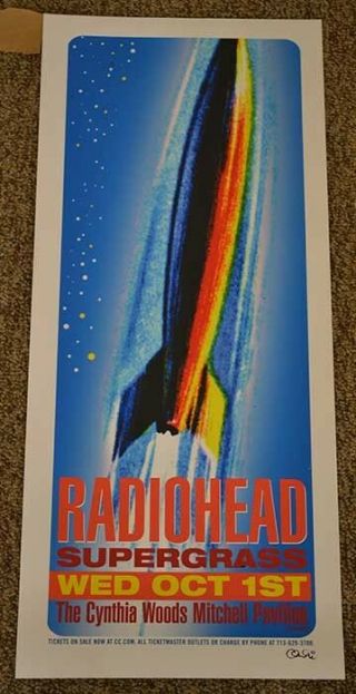 Radiohead Cw Mitchell Pavilion Woodlands Texas 2003 Rare Concert Poster