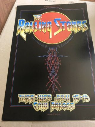 Rare Rolling Stones Bill Graham 1975 Concert Litho Poster Cow Palace