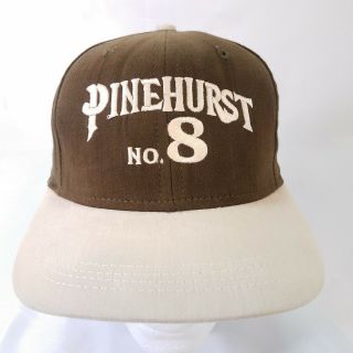 Vtg Pinehurst No.  8 Rare Golf Hat Cap Sport Strapback Club Adjustable Brown H1