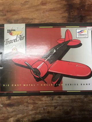 Rare Liberty Classics Diecast 1929 Travel Air Model R Airplane Collector Bank